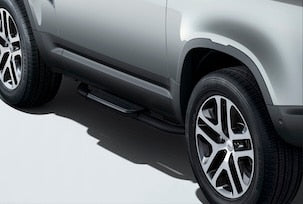 Land Rover Defender 90 Black Fixed Side Steps (With Clips)