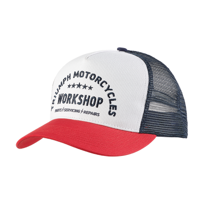 Workshop Trucker Cap in Bone and Red - SS23