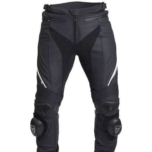 Triple Black Leather Motorcycle Jeans - black friday