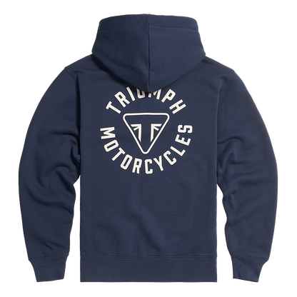 MSWS24119 - FULL ZIP HOODY-NAVY/BONE-L - Genuine Triumph Motorcycle Product