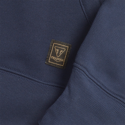 MSWS24119 - FULL ZIP HOODY-NAVY/BONE-L - Genuine Triumph Motorcycle Product