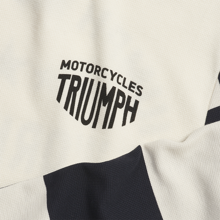 MTLS24130 - CHECKERBOARD L/S TEE-BL/B-L - Genuine Triumph Motorcycle Product