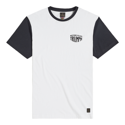 Fenland Contrast Sleeve Tee in White and Black - SS23