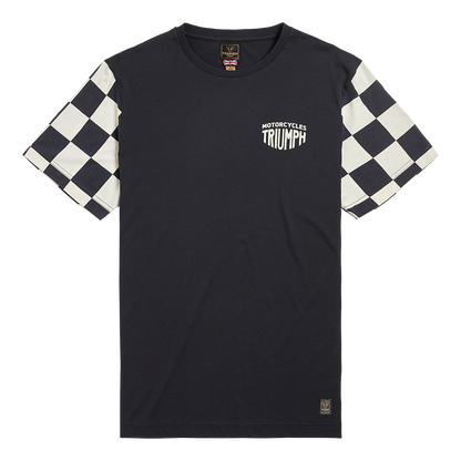 Preston Checkerboard Sleeve Tee in Black and Bone - SS23