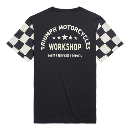 Preston Checkerboard Sleeve Tee in Black and Bone - SS23
