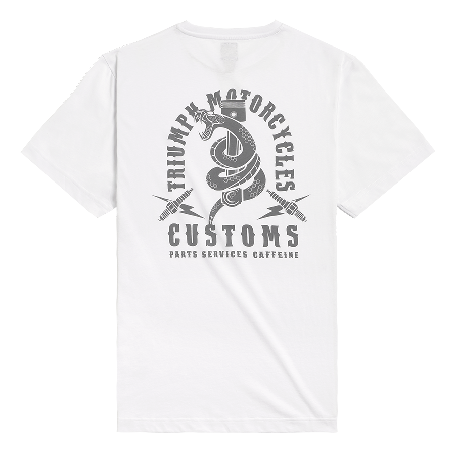 MTSS2325 - SNAKE PITT WHT/GRY TEE-L - Genuine Triumph Motorcycle Product