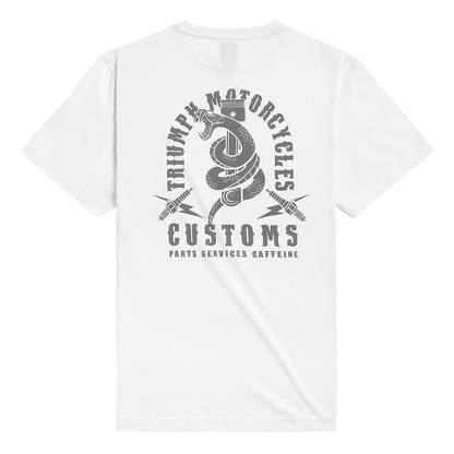 MTSS2325 - SNAKE PITT WHT/GRY TEE-L - Genuine Triumph Motorcycle Product