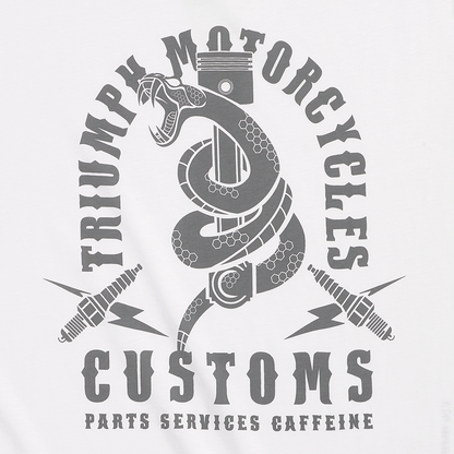 MTSS2325 - SNAKE PITT WHT/GRY TEE-L - Genuine Triumph Motorcycle Product