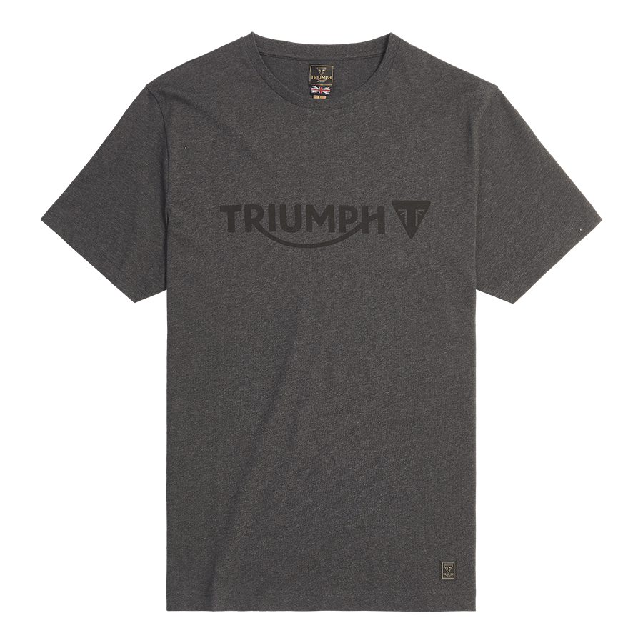 MTSS24104 - CARTMEL TEE-BLK MARL/BLK-L - Genuine Triumph Motorcycle Product
