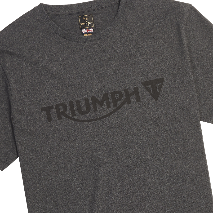 MTSS24104 - CARTMEL TEE-BLK MARL/BLK-L - Genuine Triumph Motorcycle Product