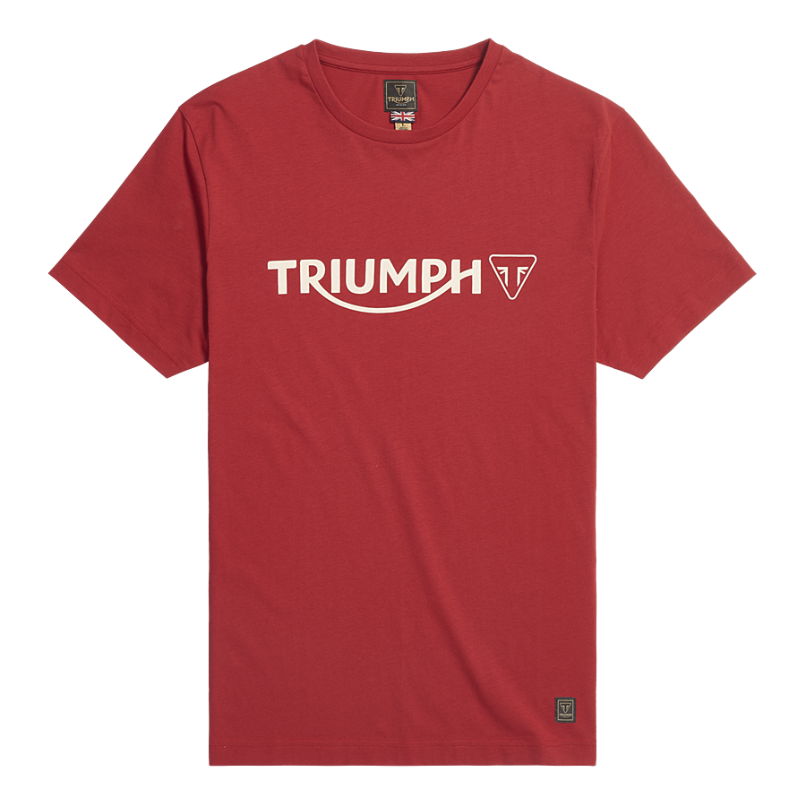 MTSS24105 - CARTMEL TEE-RED/BONE-L - Genuine Triumph Motorcycle Product
