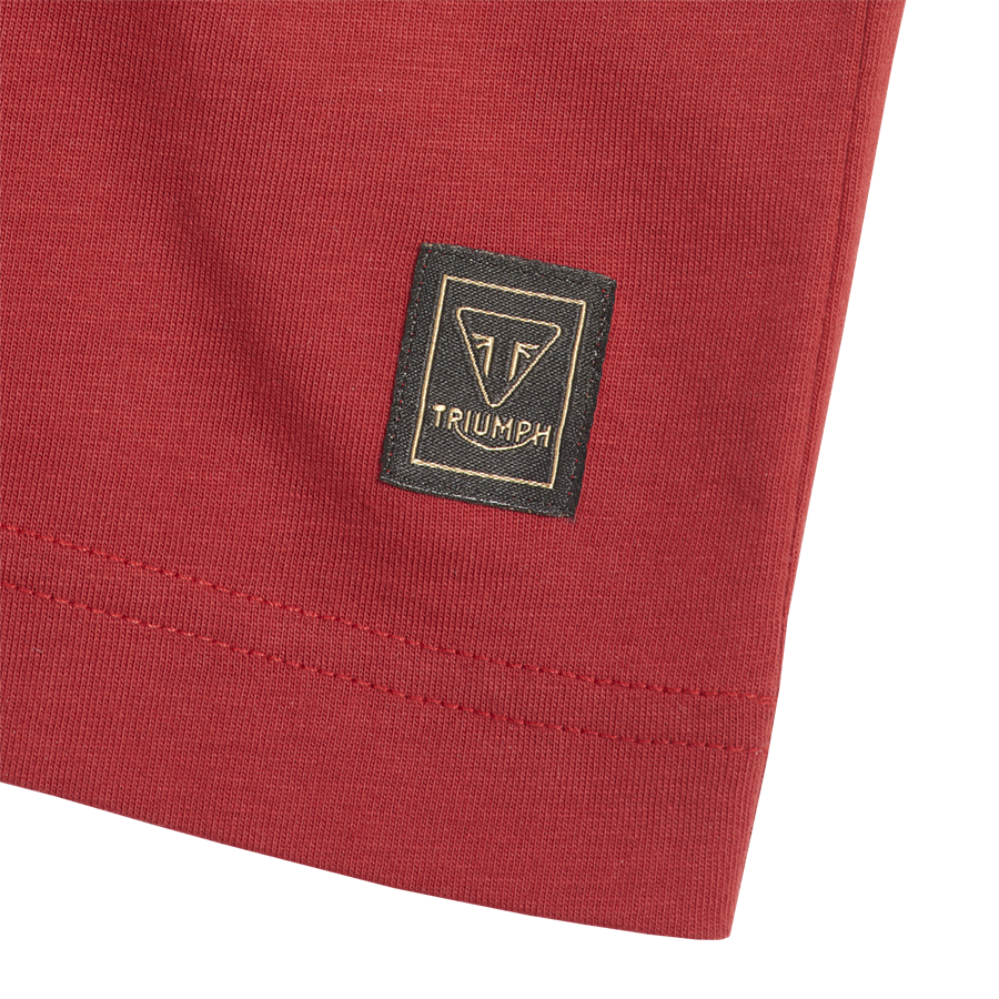 MTSS24105 - CARTMEL TEE-RED/BONE-L - Genuine Triumph Motorcycle Product