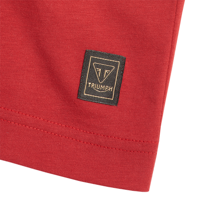 MTSS24105 - CARTMEL TEE-RED/BONE-L - Genuine Triumph Motorcycle Product