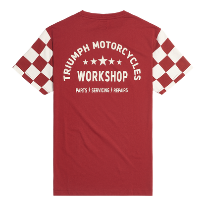 MTSS24105 - CARTMEL TEE-RED/BONE-L - Genuine Triumph Motorcycle Product