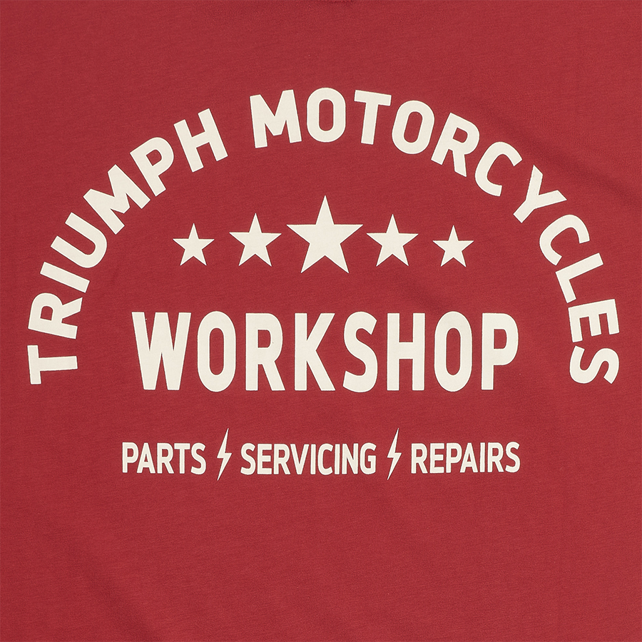 MTSS24105 - CARTMEL TEE-RED/BONE-L - Genuine Triumph Motorcycle Product