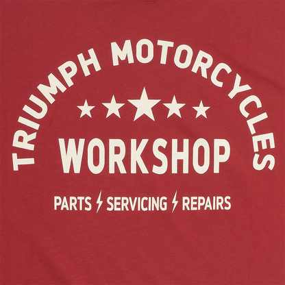 MTSS24105 - CARTMEL TEE-RED/BONE-L - Genuine Triumph Motorcycle Product