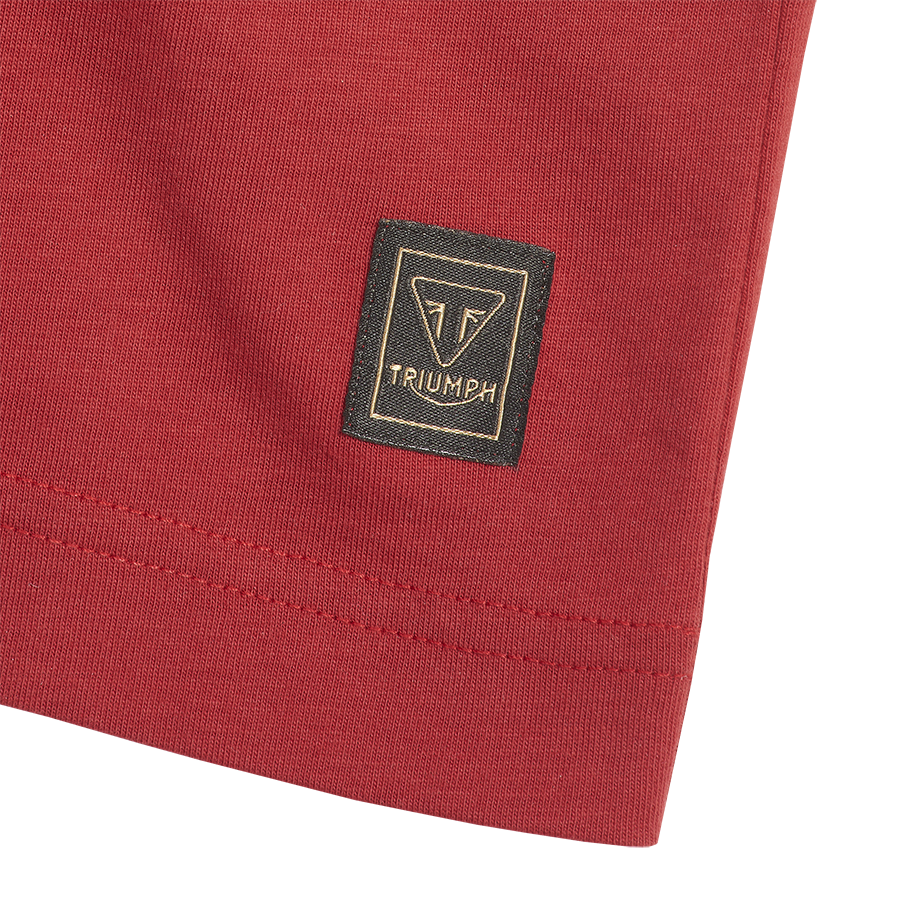 MTSS24105 - CARTMEL TEE-RED/BONE-L - Genuine Triumph Motorcycle Product