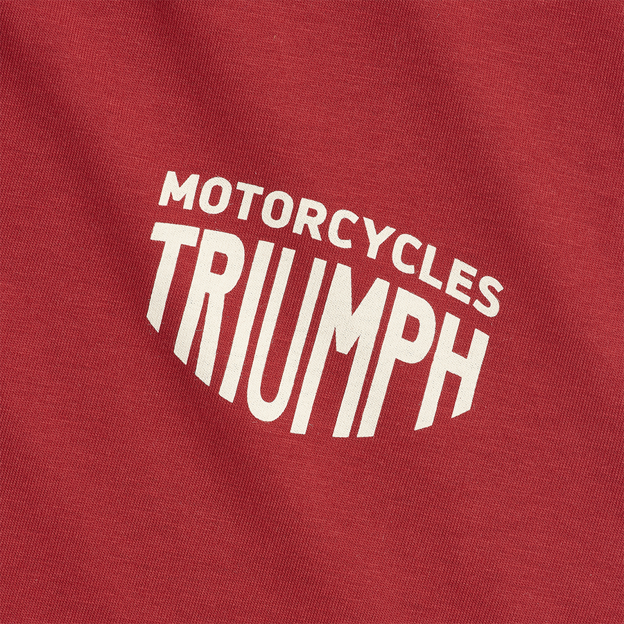 MTSS24105 - CARTMEL TEE-RED/BONE-L - Genuine Triumph Motorcycle Product
