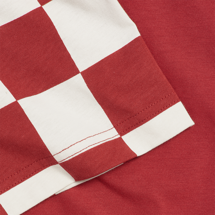 MTSS24105 - CARTMEL TEE-RED/BONE-L - Genuine Triumph Motorcycle Product