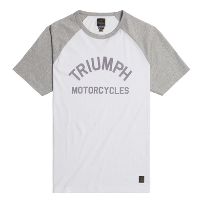 MTSS24112 - SALTERN WHITE/GREY TEE-L - Genuine Triumph Motorcycle Product