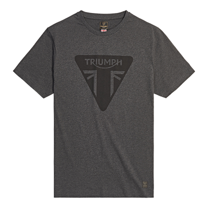 MTSS24115 - HELSTON TEE-BLKMARL/BLK-L - Genuine Triumph Motorcycle Product