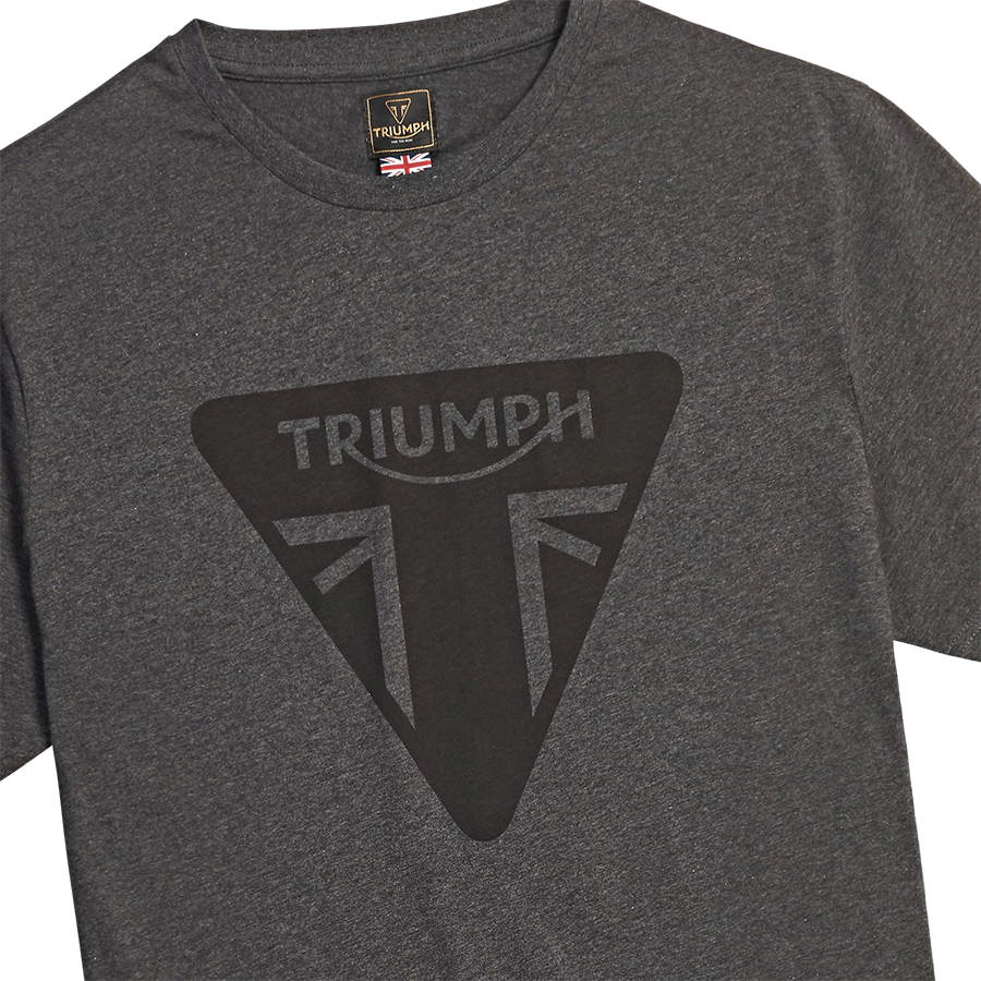 MTSS24115 - HELSTON TEE-BLKMARL/BLK-L - Genuine Triumph Motorcycle Product
