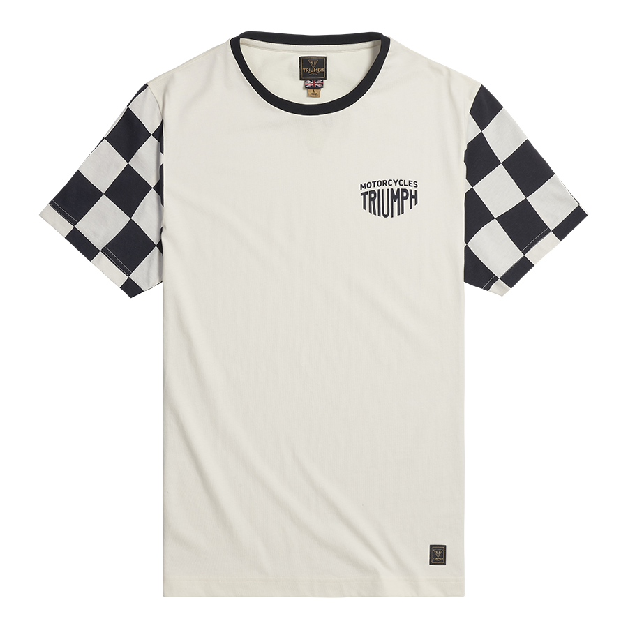 MTSS24116 - SS CHECKERBOARD TEE-L - Genuine Triumph Motorcycle Product
