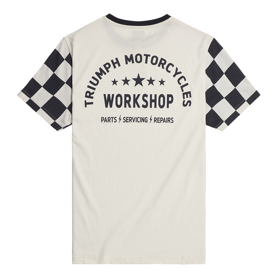 MTSS24116 - SS CHECKERBOARD TEE-L - Genuine Triumph Motorcycle Product