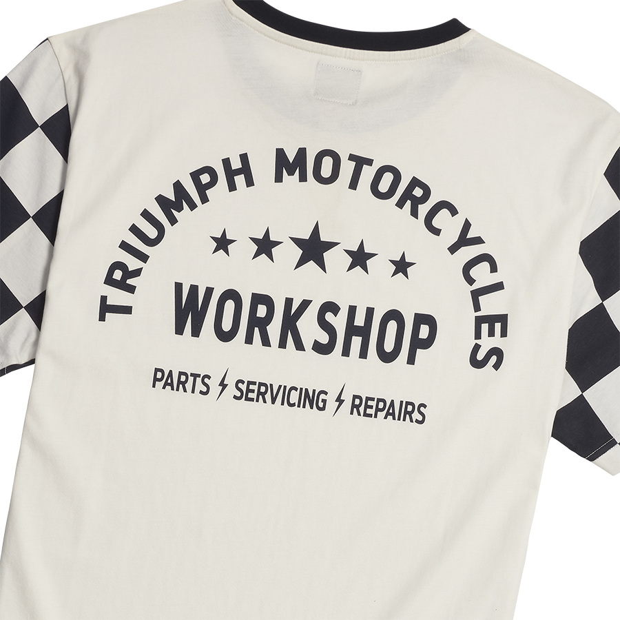 MTSS24116 - SS CHECKERBOARD TEE-L - Genuine Triumph Motorcycle Product
